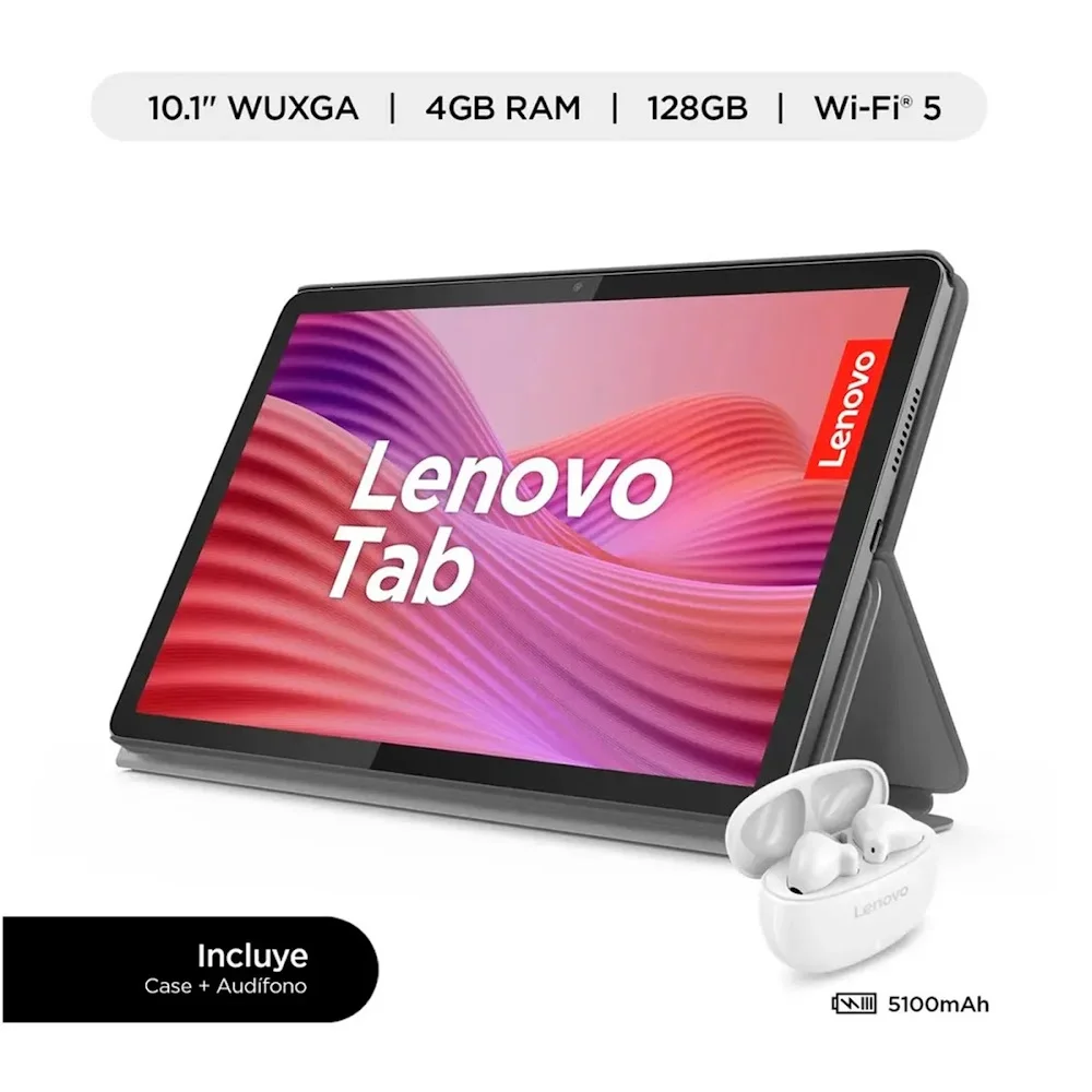 Tablet Lenovo TB311FU, Tab + Folio Case 10.1″ FHD, WIFI, RAM 4GB, 128GB + Lenovo Buds E310