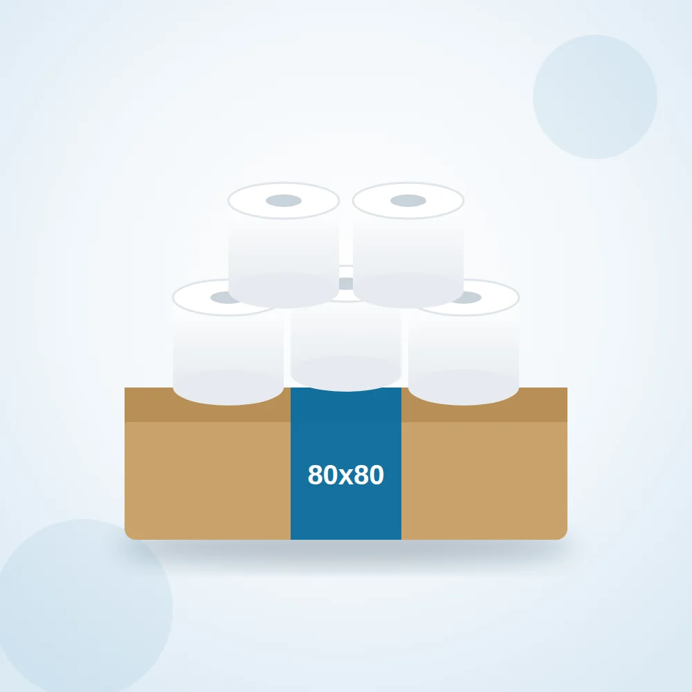 Rollos de papel térmico 80 x 80 mm (caja x 50)
